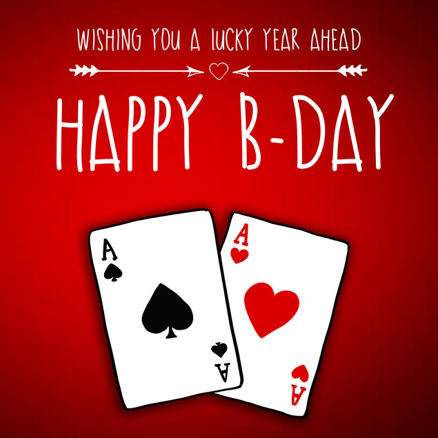 Poker Wish You A Lucky Year Happy Birthday Card Seo_Poker