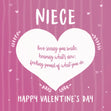 Happy Valentine's Day Niece Big White Heart Card Season_Valentine's Day Recipient_For Niece