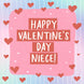 Happy Valentine's Day Niece Tiny Red Hearts Card