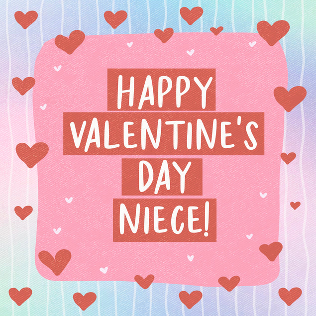 Happy Valentine's Day Niece Tiny Red Hearts Card Season_Valentine's Day Recipient_For Niece