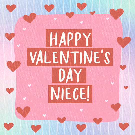 Happy Valentine's Day Niece Tiny Red Hearts Card