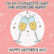 Happy Mother's Day Favourite Aunt And Drinking Buddy Card