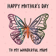 Happy Mother's Day Wonderful Mum Butterfly Card Season_Mother’s Day, Theme_Butterfly
