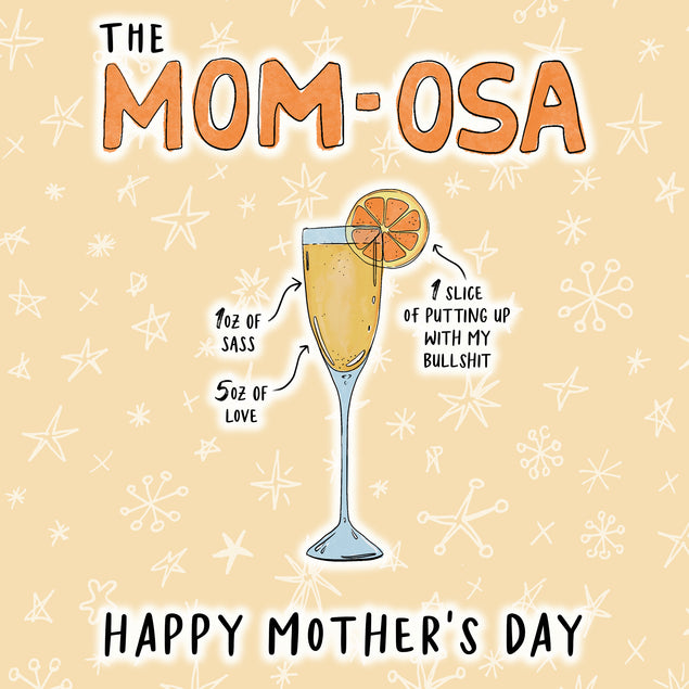 Happy Mother's Day Mom-osa Card Mother's Day Cards for Friends