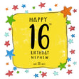 Colorful Stars Happy 16th Birthday Nephew Recipient_For Nephew Milestone Age_16th Birthday