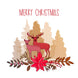 Merry Christmas Red Stag And A Hind Card