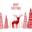 Merry Christmas Nordic Red Stag Card Season_Christmas Seo_Stag