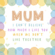 Happy Mother's Day Mum I Like You When We Don't Live Together Card Season_Mother’s Day, Style_Rude