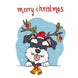 Merry Christmas Cute Schnauzer And Christmas Bells Card