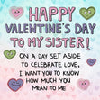 Happy Valentine's Day Sister Funny Hearts Card Season_Valentine's Day Recipient_For Sister