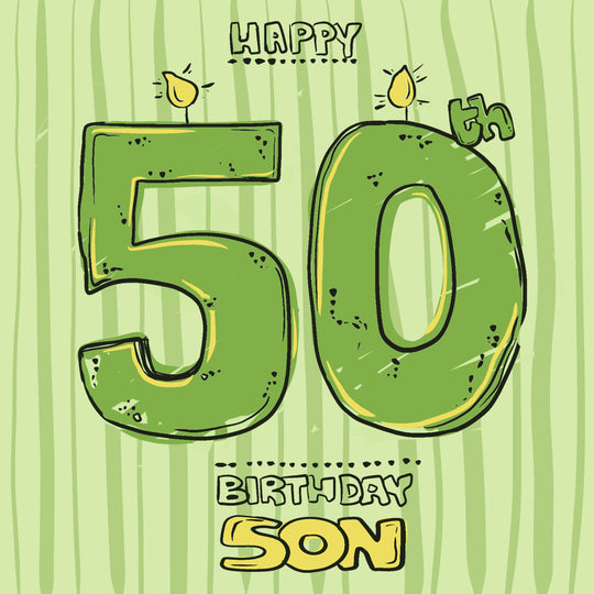 Green Candles Happy 50th Birthday Son