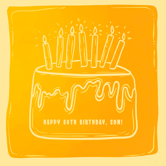 Yellow Cake Happy 50th Birthday Son