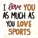 I Love You As Much As You Love Sports Valentine's Day Card