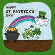 Rainbow And Magical Pot Of Gold St. Patrick's Day Card Season_St. Patrick's Day Recipient_For Kids
