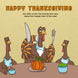 Turkeys' Dinner Happy Thanksgiving Card
