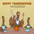 Turkeys' Dinner Happy Thanksgiving Card 