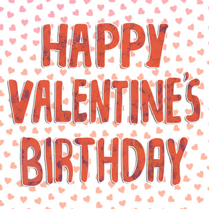 Happy Valentine's Birthday Tiny Pink Hearts Card Season_Valentine’s Occasion_Birthday