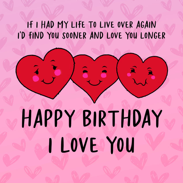 Happy Birthday Three Lovely Hearts Valentine's Day Card Season_Valentine’s Occasion_Birthday