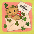 Cat In The Envelope St. Patrick's Day Card Season_St. Patrick's Day Style_Vintage