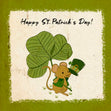 Cute Little Mouse St. Patrick's Day Card Season_St. Patrick's Day Style_Vintage