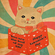 Happy Valentine's Day Cute Cat In A Box Card Season_Valentine's Day Style_Vintage