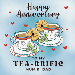 My Tea-riffic Parents Happy Anniversary Card Occasion_Wedding Anniversary Recipient_For Parents