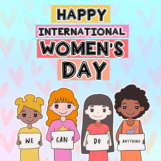 Cute Girls Happy International Women's Day Card