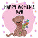 Cute Teddy Happy Women's Day Card