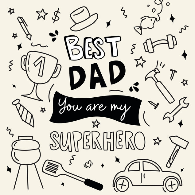 Dad You Are My Superhero Doodle Card