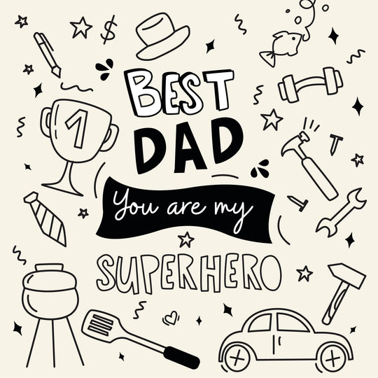 Dad You Are My Superhero Doodle Card