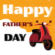 Vintage Red Lambretta Scooter Happy Father's Day