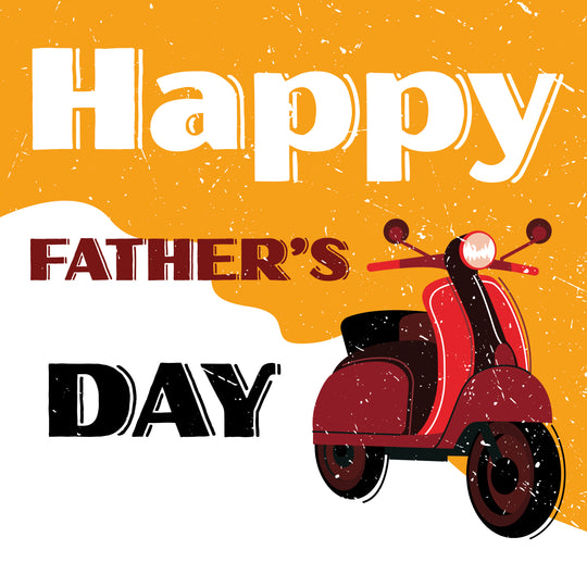 Vintage Red Lambretta Scooter Happy Father's Day