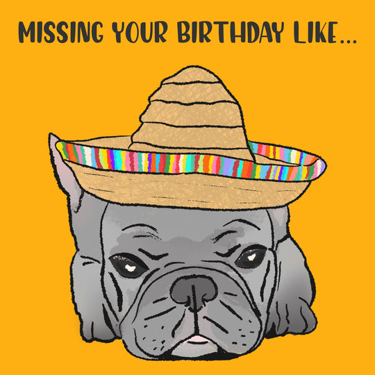 Missing Your Birthday Like French Bulldog Card