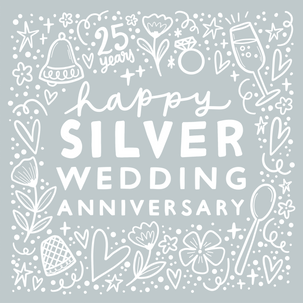 Silver Wedding Anniversary Cards - 1