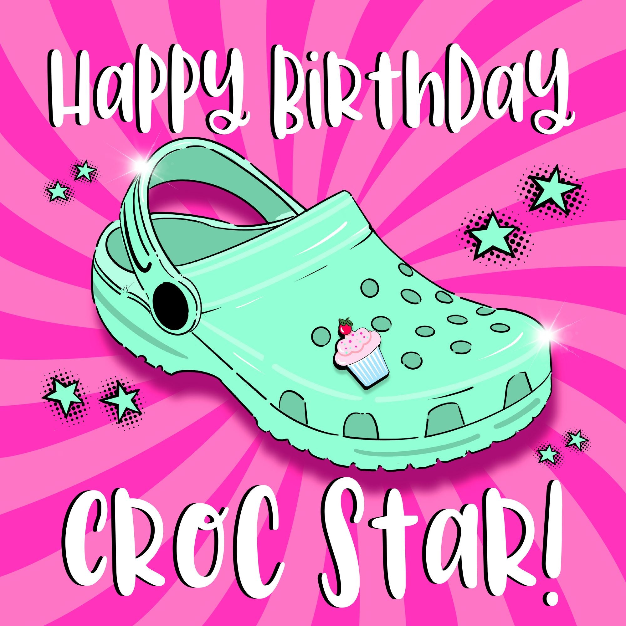 Happy Birthday Croc Star Card – Boomf
