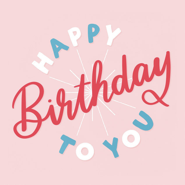 Happy Birthday To You Pink Card 3D Cube Card