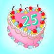 25 Birthday Cake Card
