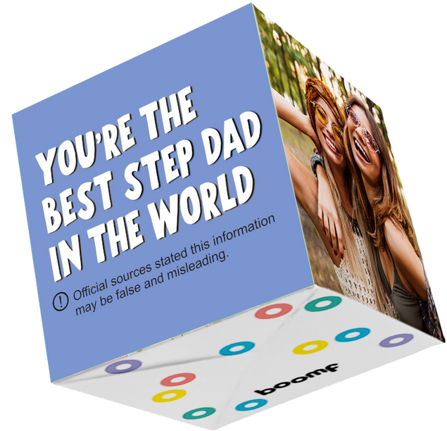 Best Step Dad In The World Bomb 3D Cube Card