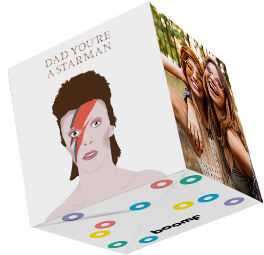 Dad You're A Starman Bomb 3D Cube Card