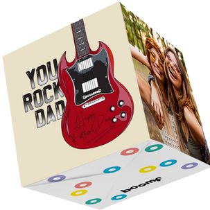 You Rock Dad Bomb 3D Cube Card