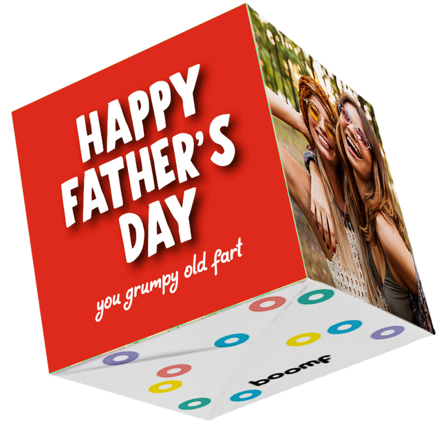 You Grumpy Old Fart Bomb 3D Cube Card