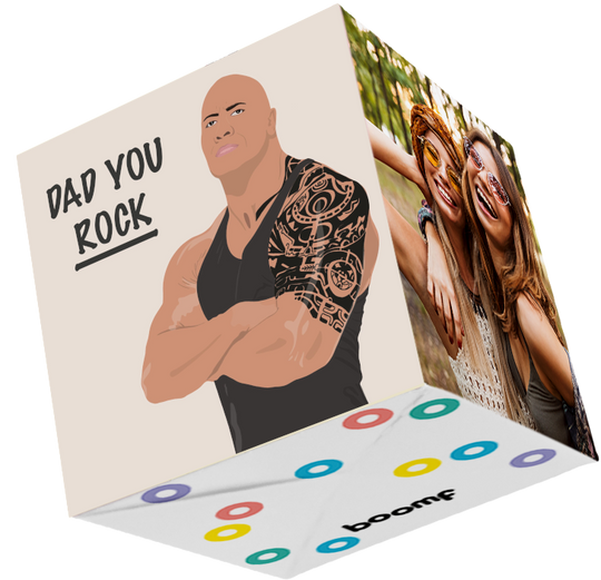 Dad You Rock Bomb 3D Cube Card