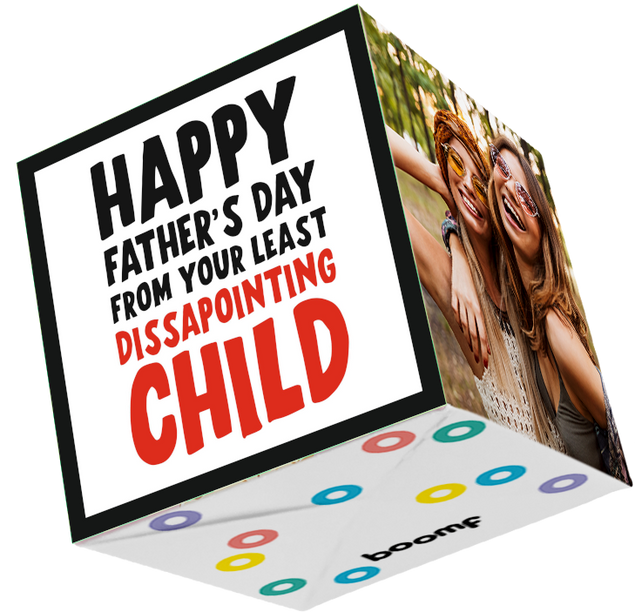 Dissapointing Child Bomb 3D Cube Card