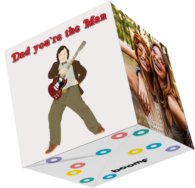 Dad You're The Man Bomb 3D Cube Card