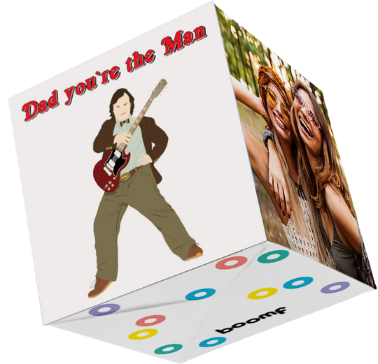 Dad You're The Man Bomb 3D Cube Card