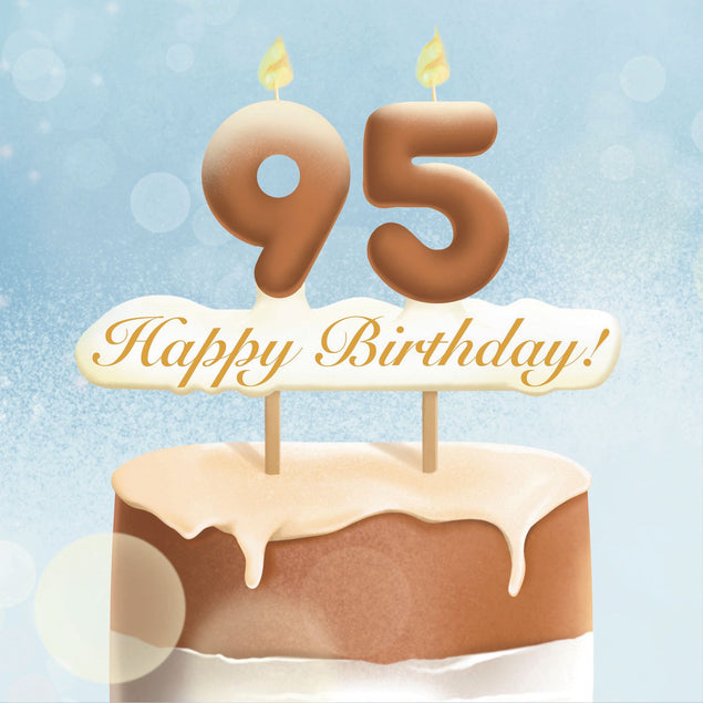 95th Happy Birthday Cake Card