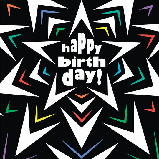 Happy Birthday Geometric Star Card