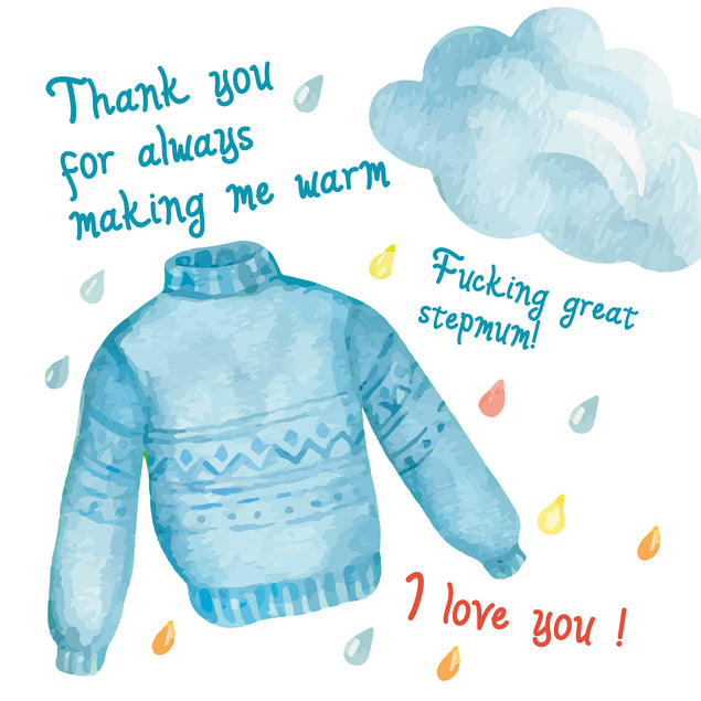 Happy Birthday Stepmum Blue Sweater