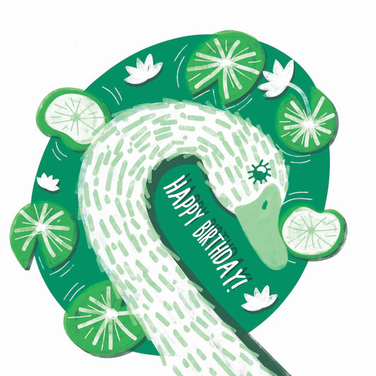 Happy Birthday Swan Green Card