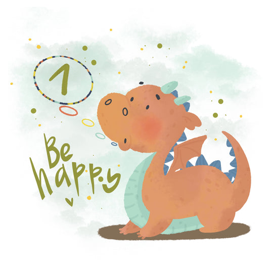 Happy 1st Birthday Cute Dino